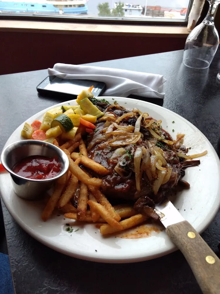 Blackened Ribeye Steak with Mushrooms and Onions